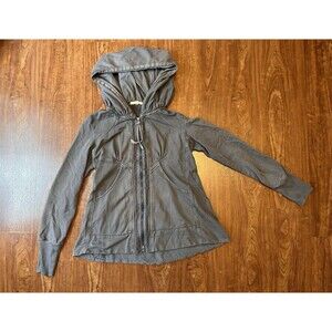 Prairie Underground Size Large Cloak Hoodie Organic Cotton Gray Full Zip Boho